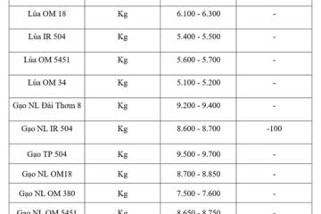 Giá lúa gạo hôm nay ngày 8/5: Gạo nguyên liệu xuất khẩu đảo chiều giảm