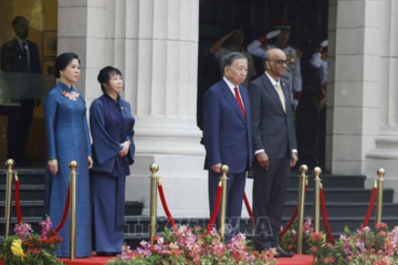Lễ đón Tổng Bí thư, Chủ tịch nước Tô Lâm và Phu nhân thăm cấp Nhà nước Cộng hòa Singapore