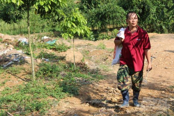 Anh Lê Xuân Quang, người tiên phong áp dụng thành công mô hình trồng giống tre lục trúc ở tỉnh Thái Nguyên. Ảnh: Toán Nguyễn.