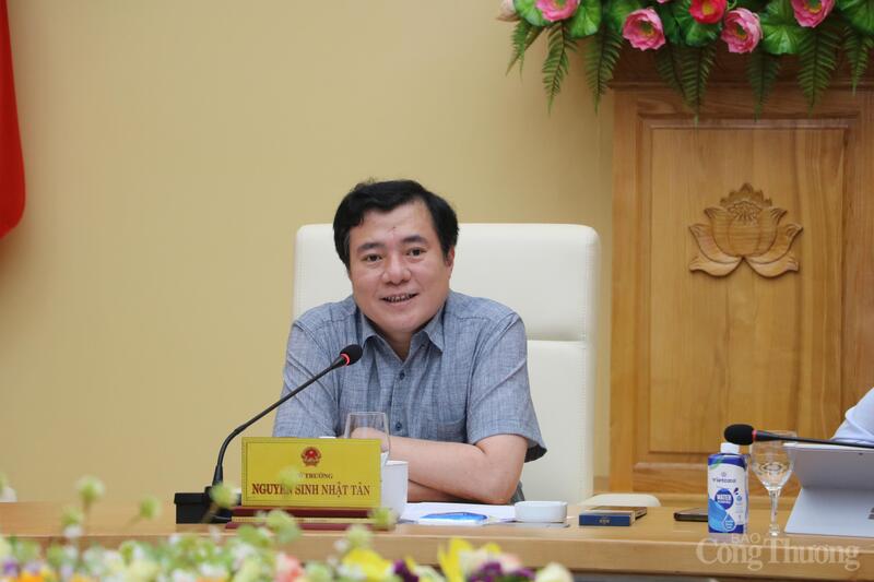 Thứ trưởng Bộ Công Thương Nguyễn Sinh Nhật Tân phát biểu tại hội thảo.