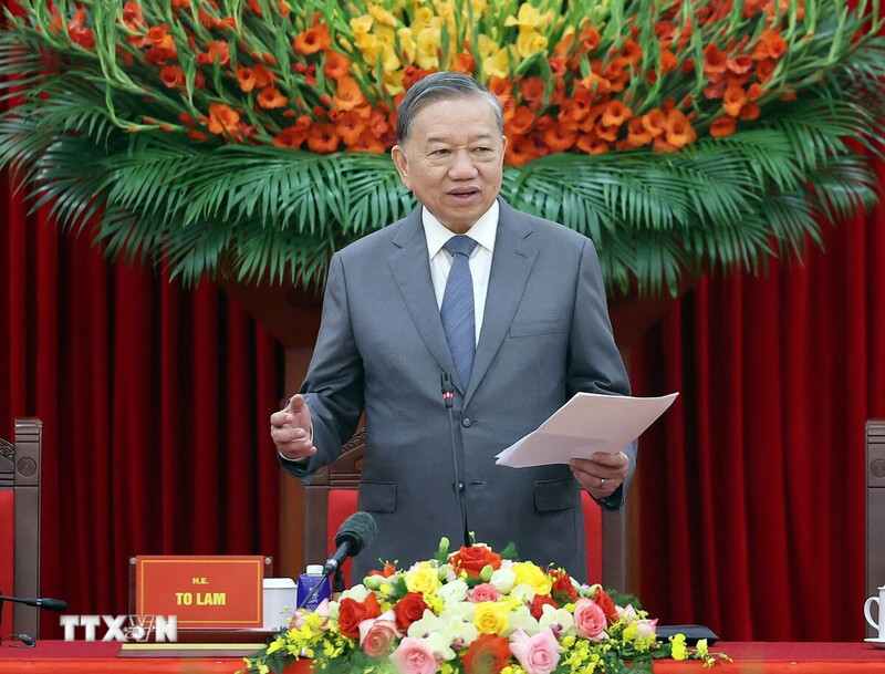 Tổng Bí thư Tô Lâm phát biểu tại Hội thảo quốc tế Việt Nam học lần thứ Bảy diễn ra sáng ngày 26/10. Ảnh: TTXVN.