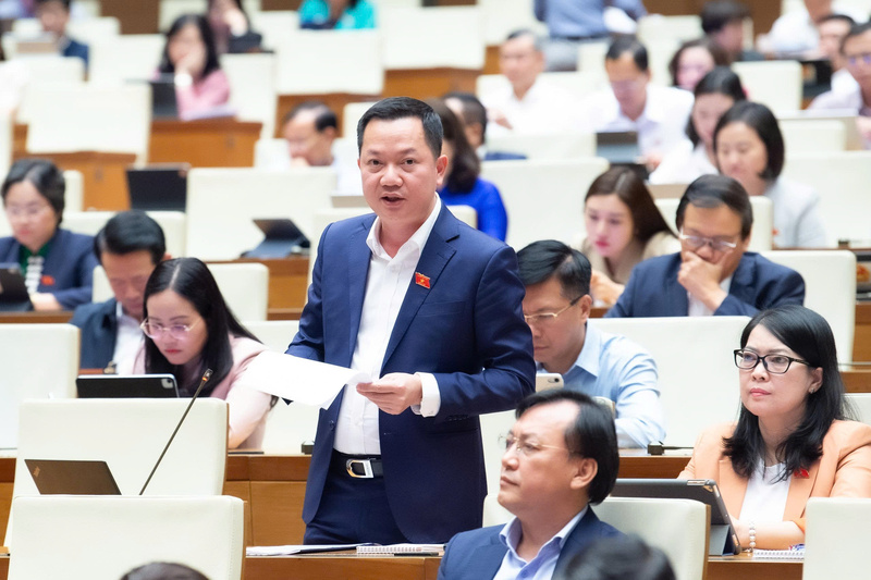 Đại biểu Trịnh Xuân An - đoàn Đồng Nai phát biểu tại hội trường