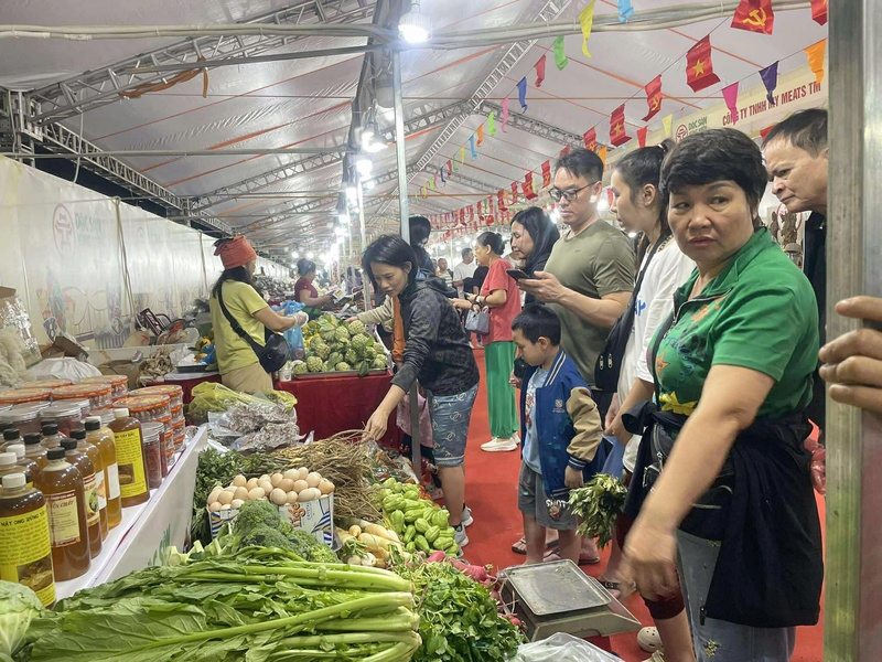 Hội chợ có nhiều rau củ quả đến từ các tỉnh Tây Bắc