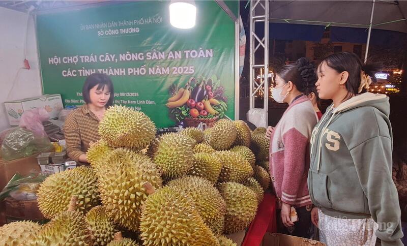 Sản phẩm Đắk Lắk hút người tiêu dùng Hà Nội tại Hội chợ trái cây, nông sản an toàn các tỉnh, thành phố năm 2025. Ảnh: N.H