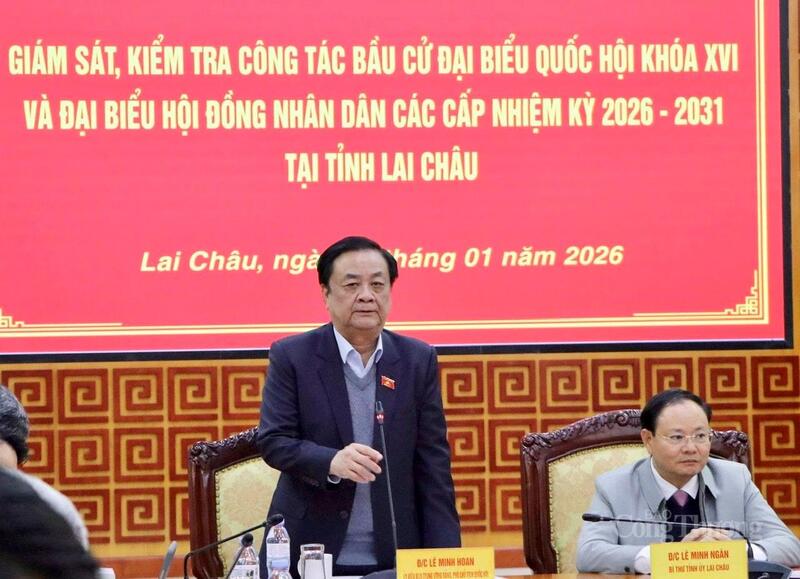 Phó Chủ tịch Quốc hội Lê Minh Hoan tại buổi làm việc với tỉnh Lai Châu.