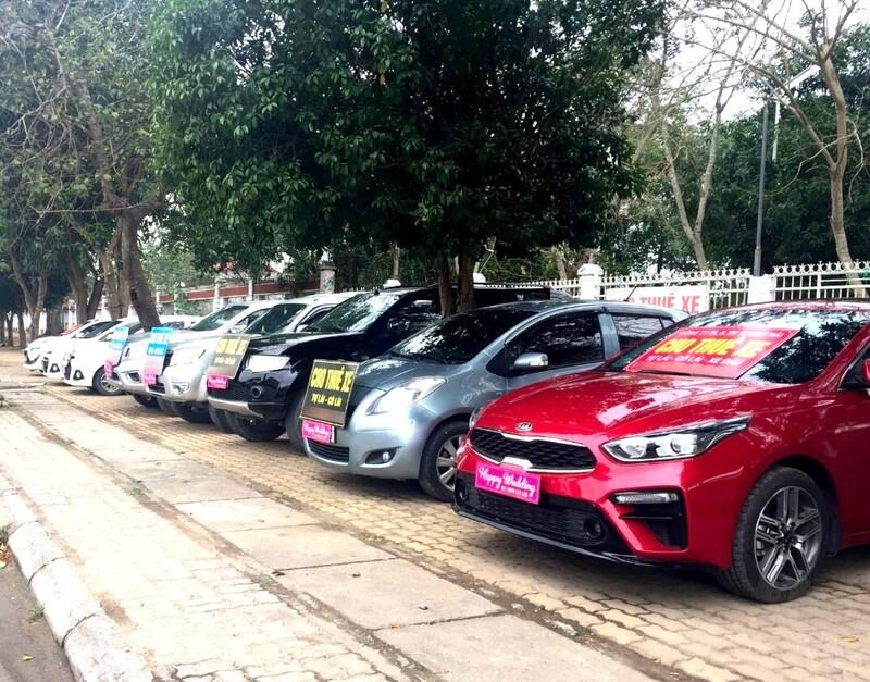 Các xe cho thuê phục vụ du xuân.