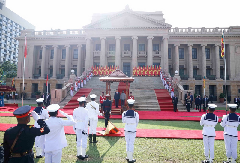Lễ đón Tổng Bí thư, Chủ tịch nước Tô Lâm thăm cấp Nhà nước Sri Lanka. Ảnh: Thống Nhất/TTXVN